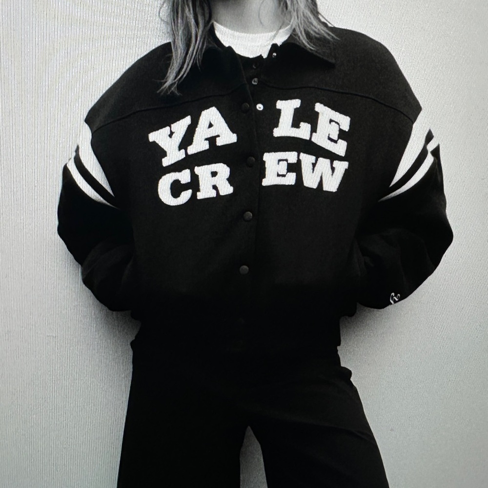 🔥🔥🔥 Navy Blue YALE University Bomber Yale Crew “74”Jacket Size S🔥🔥🔥
